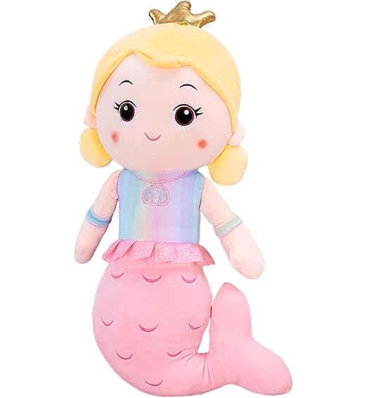 Homa Pink Mermaid Doll – Soft Plush Toy 36 CM - Homa Bazaar