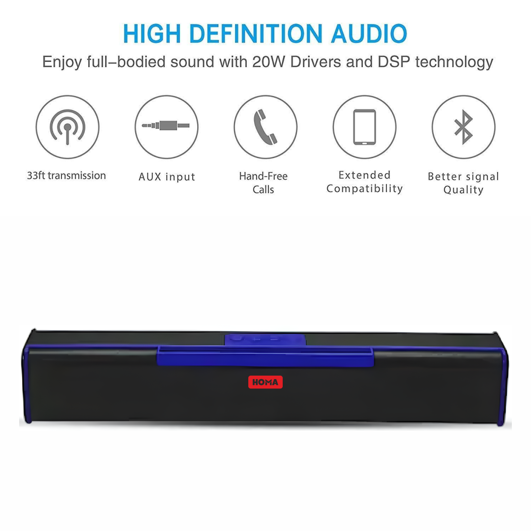 Homa Soundbar Bluetooth Portable Wireless Boom Box (SB-100)