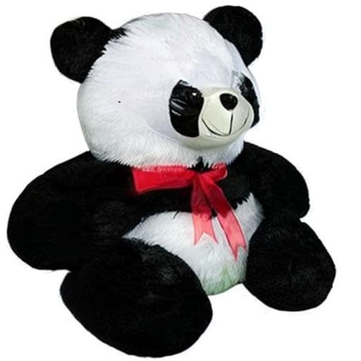 Homa panda ribbon soft toy for kids playing teddy bear 30 cm long-Black - Homa Bazaar