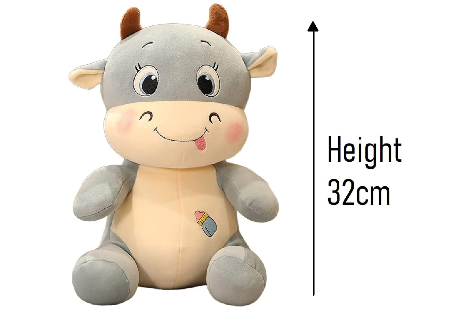 Homa Kid's Plush Stuffed Cartoon Milky Moo Amul Milk Cow Soft Toy | 32 inch - Homa Bazaar