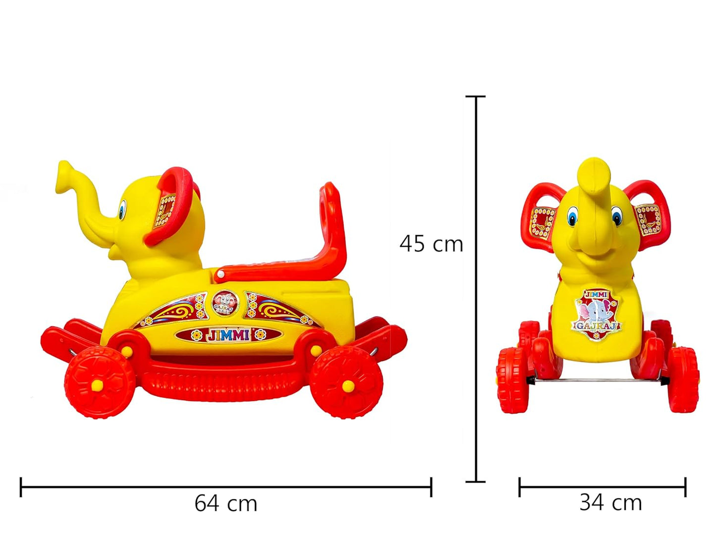 Homa 2 in 1 Baby Elephant Rider for Kids 1 - 5 Years Birthday Gift for Kids/Boys/Girls - Homa Bazaar