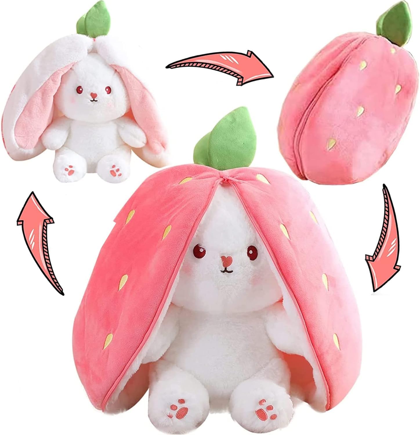 Homa Bazaar Reversible Bunny Rabbit with chain, Soft Stuffed Toys 28CM - Homa Bazaar