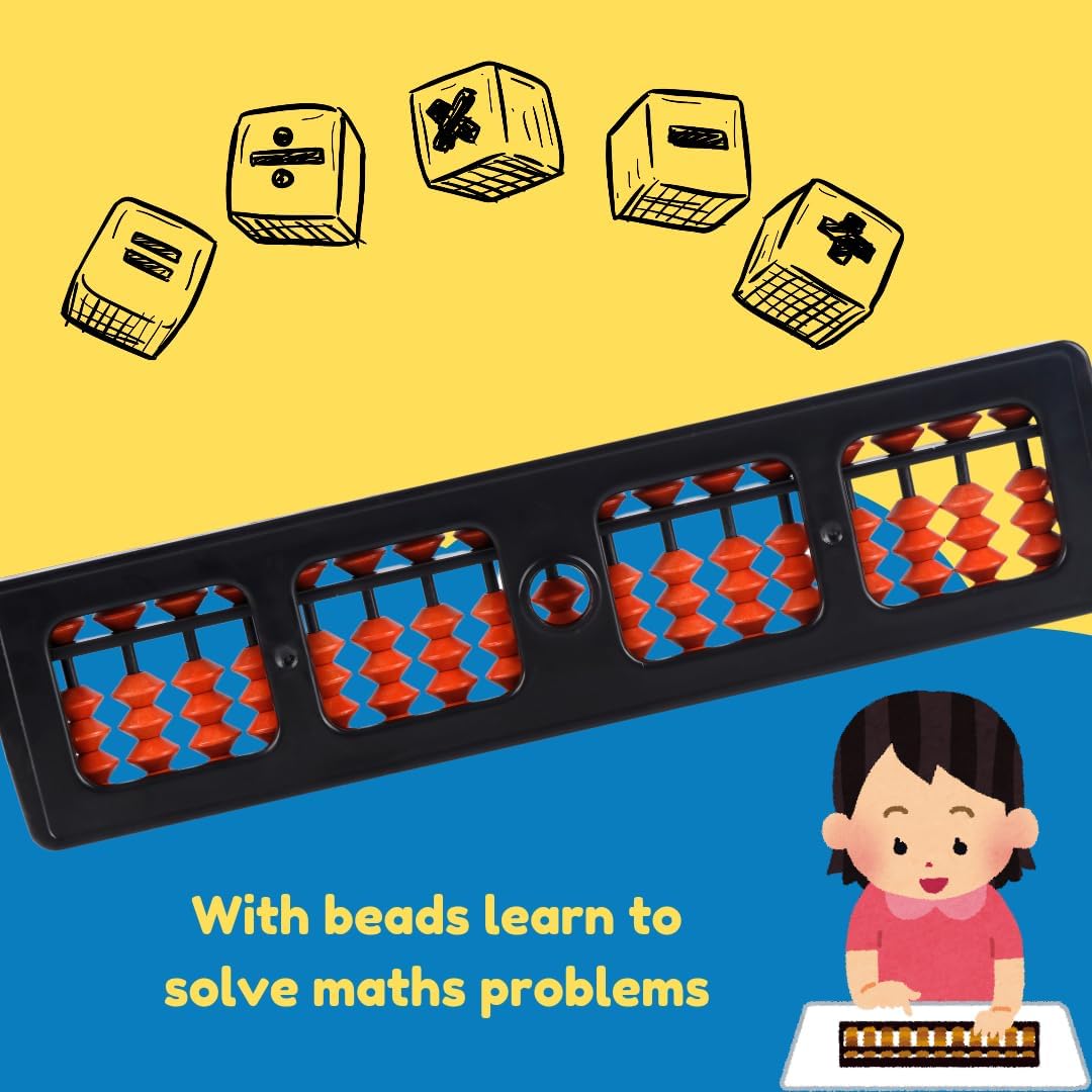 Homa Educational Abacus 17 Rod Brown Color Abacus Tool for Kids to Enhance Their Counting Skills and Mathematics Multicolor - Homa Bazaar