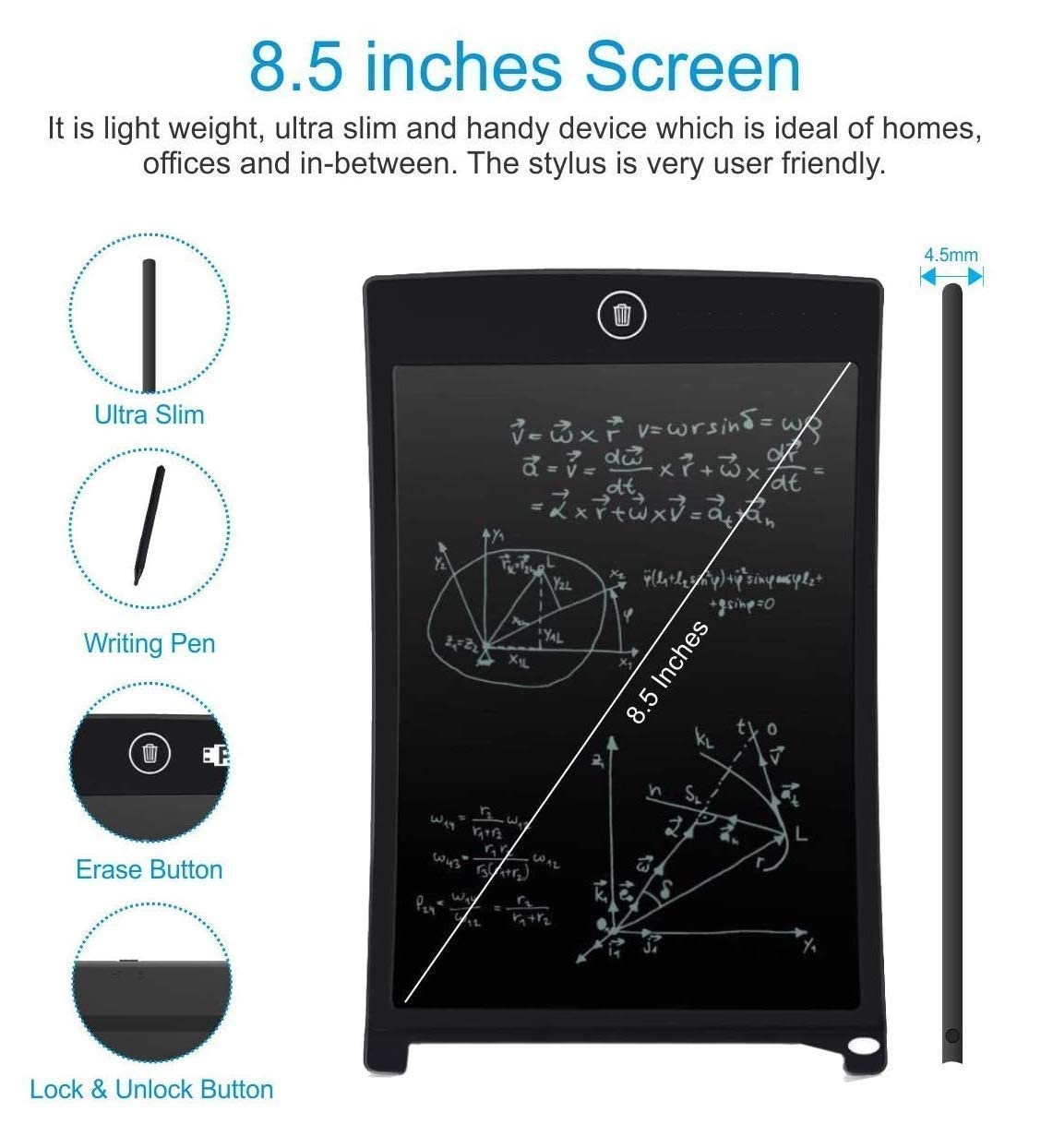 Homa Re-Writable LCD Writing Tablet Pad - Homa Bazaar