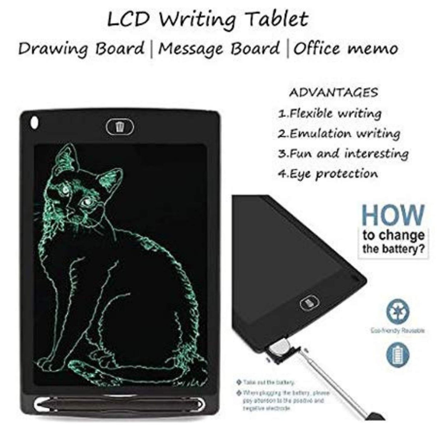 Homa Re-Writable LCD Writing Tablet Pad - Homa Bazaar