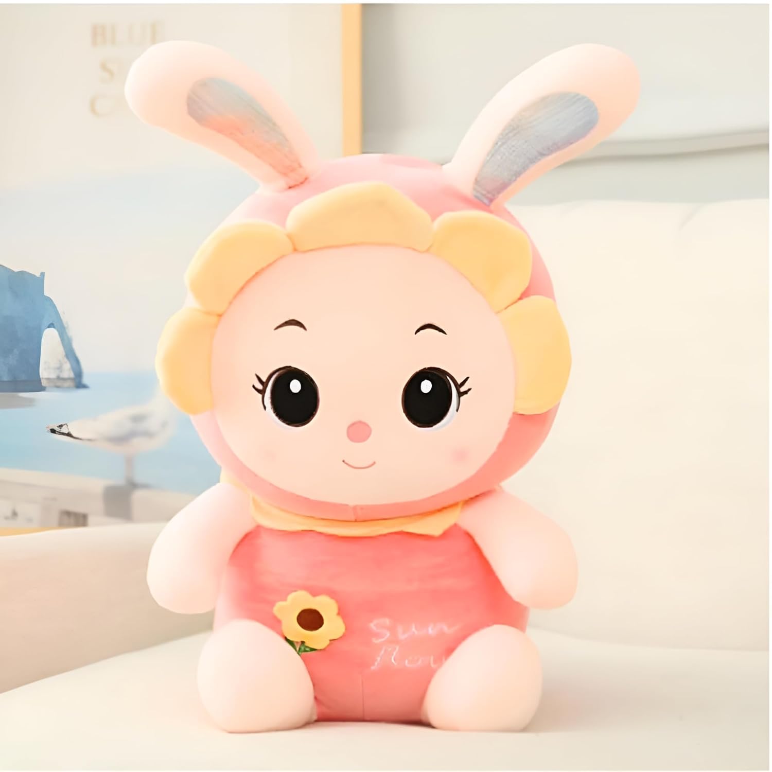 Homa Sunflower Bunny  for Baby Girls | Gift Toys for Kids Pink 32 Cm - Homa Bazaar